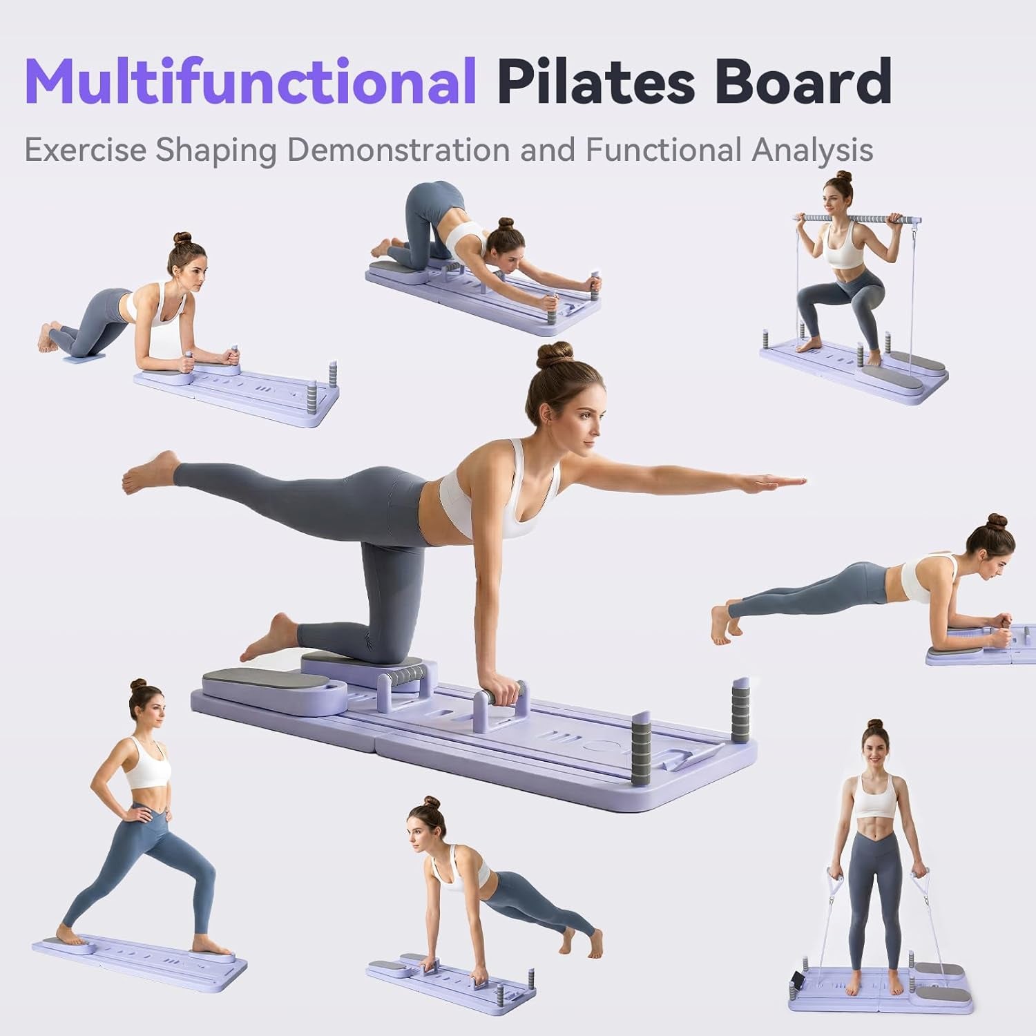 Professional Pilates Reformer Set - Multi-Foldable, Portable Trainer for Home Workouts with Timer for Core and Ab Fitness