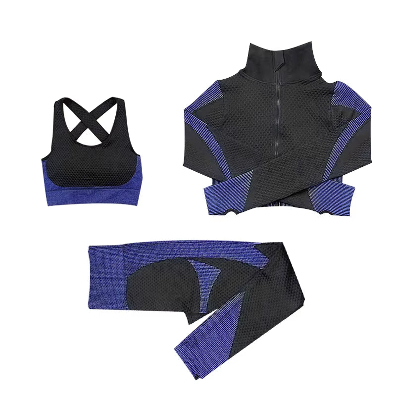 Seamless Yoga Set Women'S Sportswear Fitness Yoga Clothing Female Gym Workout Running Suit Quick Dry Breathable Active Wear