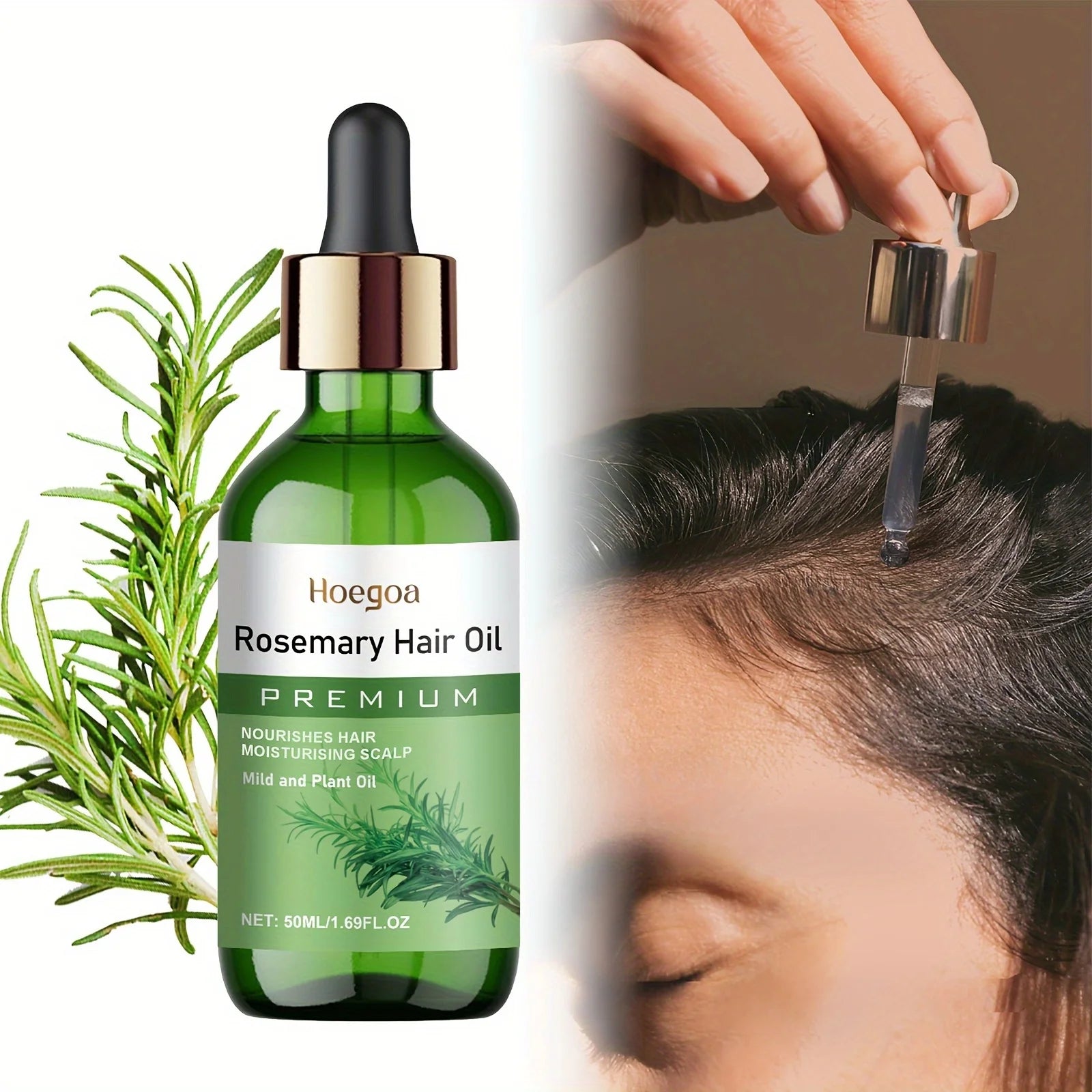 Rosemary Hair Growth Oil with Castor & Batana – Nourishing Scalp Treatment for Thicker, Healthier Hair (50ml)