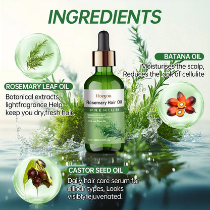 Rosemary Hair Growth Oil with Castor & Batana – Nourishing Scalp Treatment for Thicker, Healthier Hair (50ml)