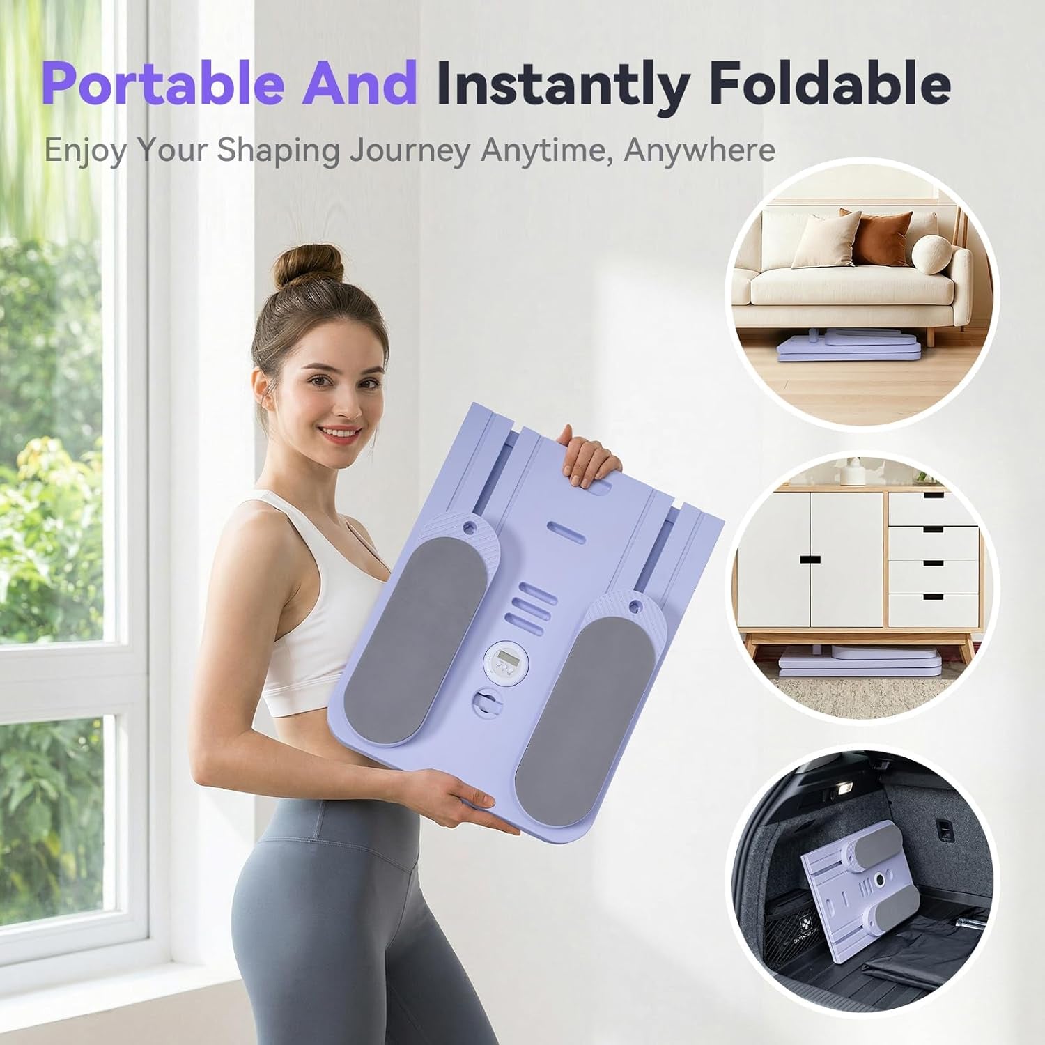 Professional Pilates Reformer Set - Multi-Foldable, Portable Trainer for Home Workouts with Timer for Core and Ab Fitness