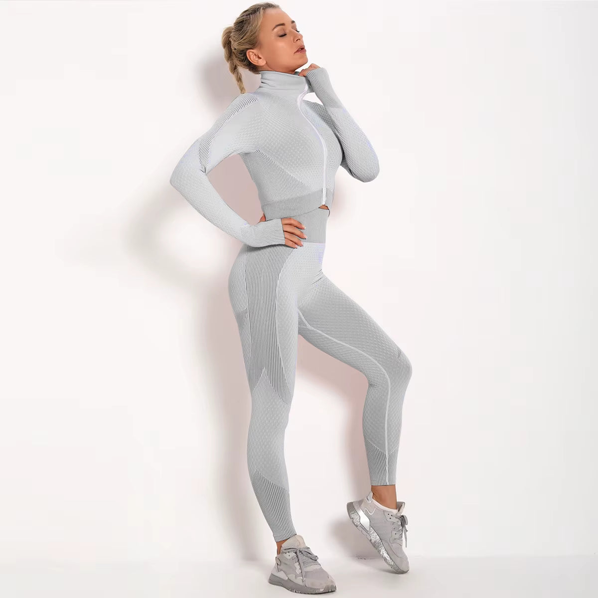 Seamless Yoga Set Women'S Sportswear Fitness Yoga Clothing Female Gym Workout Running Suit Quick Dry Breathable Active Wear