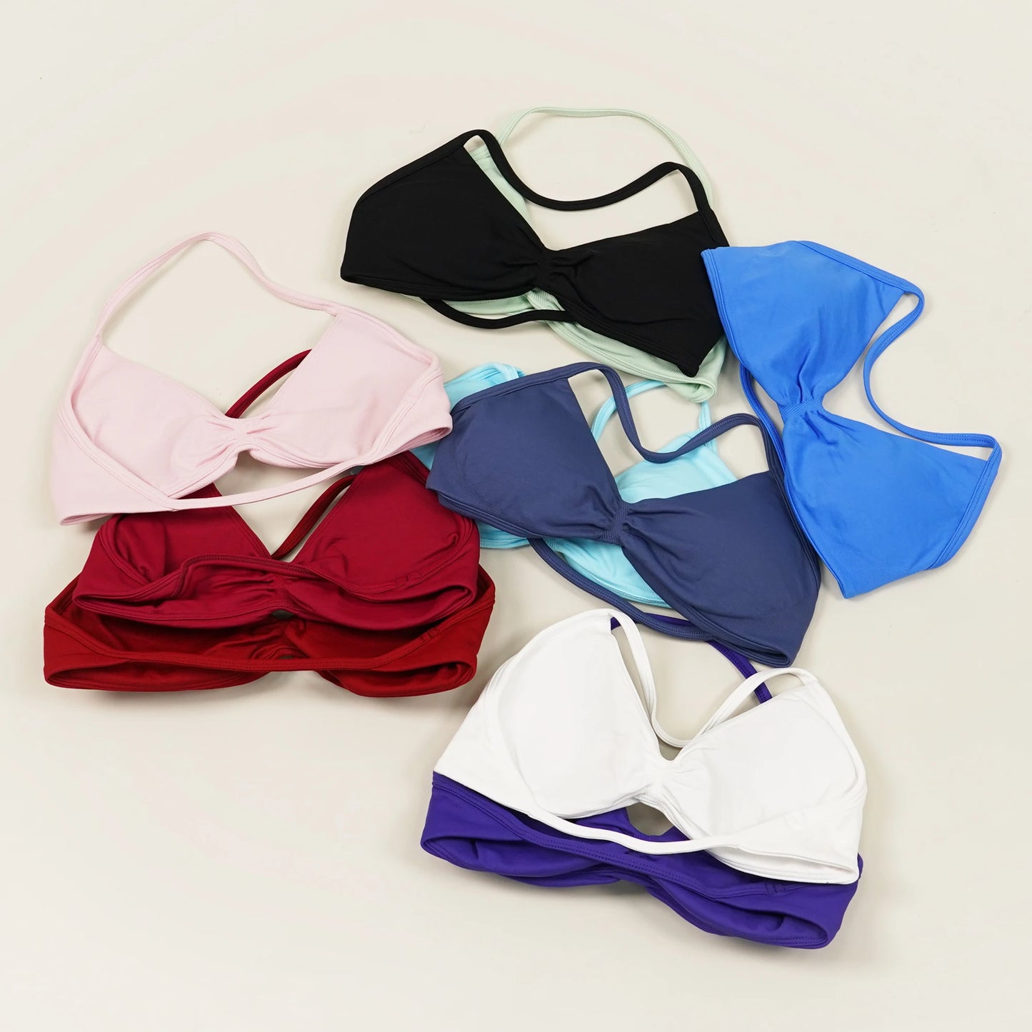 Seamless Halter Neck Padded Sports Bra for Yoga, Pilates & Everyday Comfort
