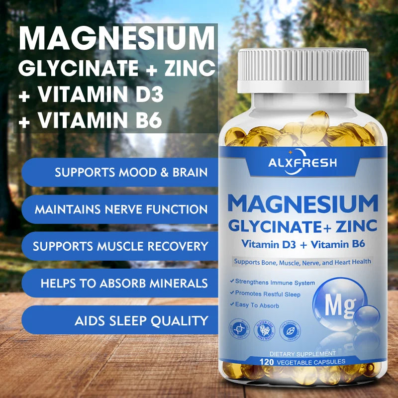 Magnesium Glycinate 500mg with Zinc, Vitamin D3 & B6
