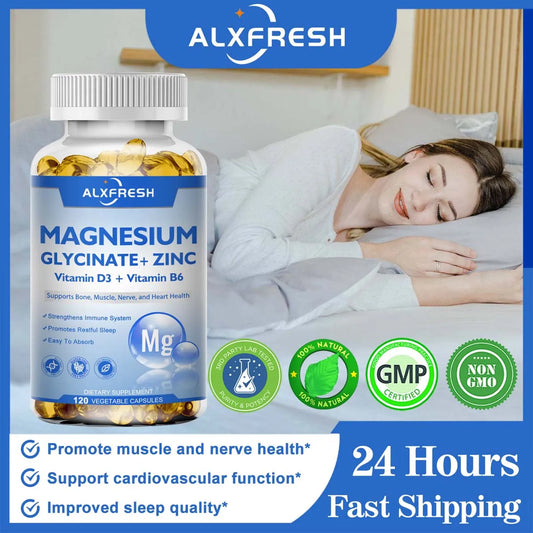 Magnesium Glycinate 500mg with Zinc, Vitamin D3 & B6