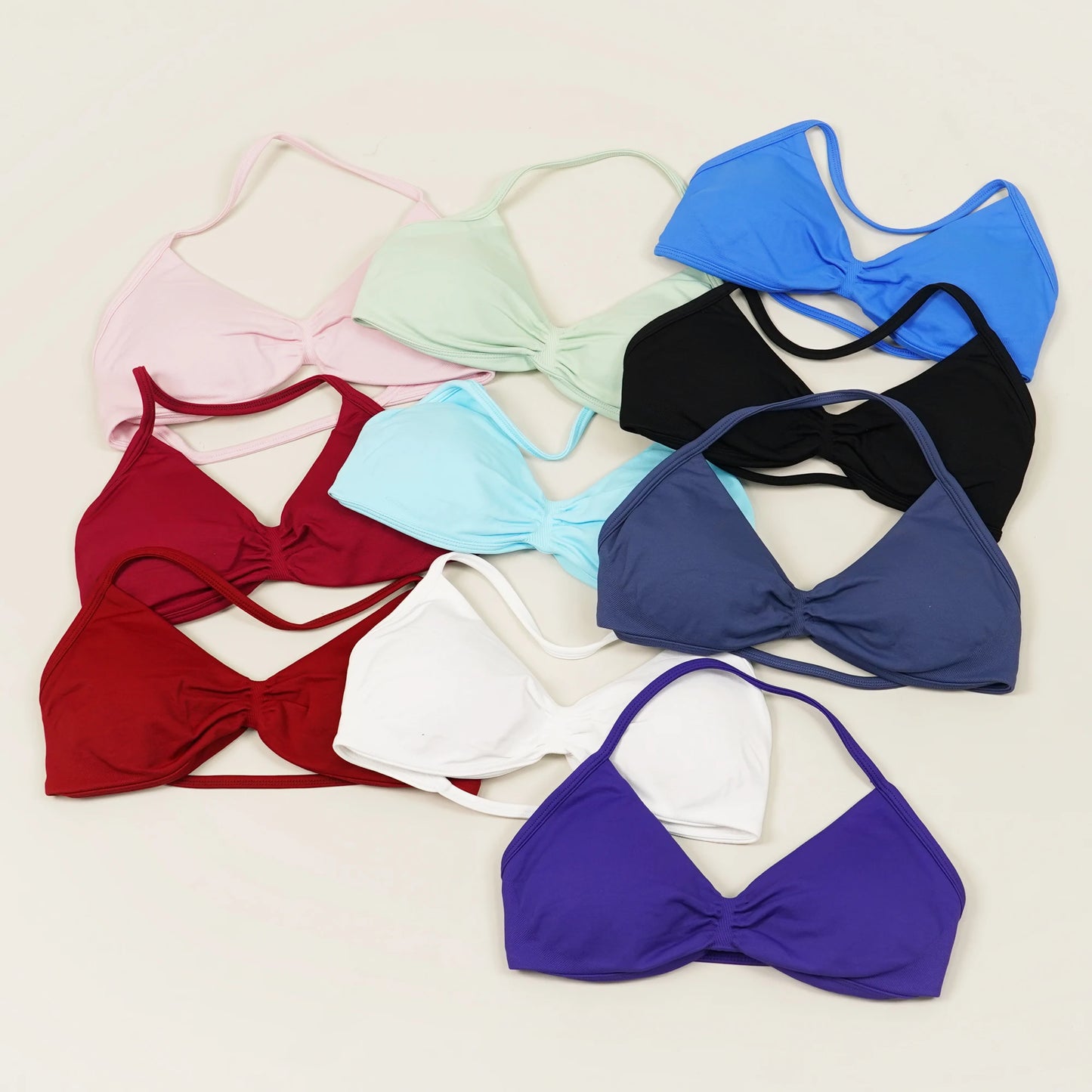 Seamless Halter Neck Padded Sports Bra for Yoga, Pilates & Everyday Comfort