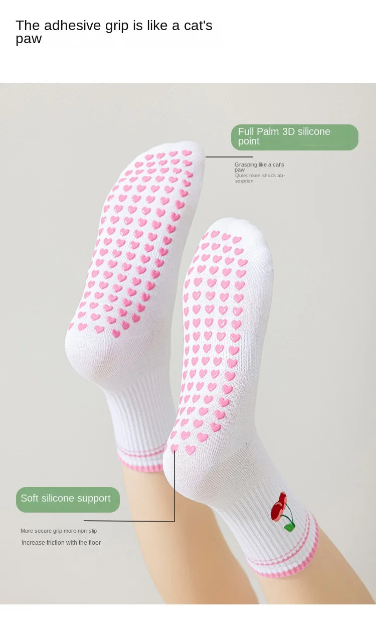 Anti-Slip Yoga & Pilates Socks for Soft, Feminine Movement
