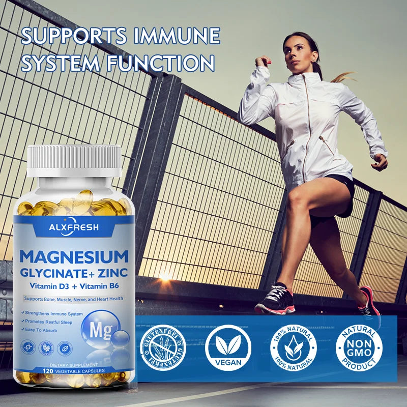 Magnesium Glycinate 500mg with Zinc, Vitamin D3 & B6