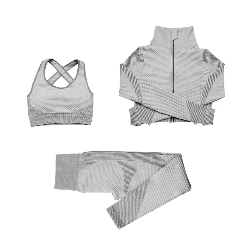 Seamless Yoga Set Women'S Sportswear Fitness Yoga Clothing Female Gym Workout Running Suit Quick Dry Breathable Active Wear